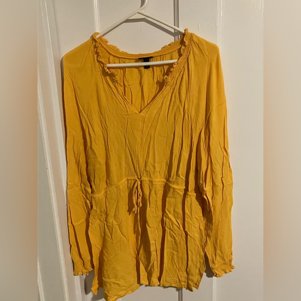 Torrid golden yellow long sleeve blouse